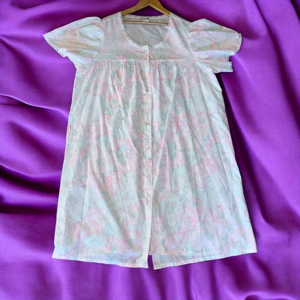 Vintage Collections Pink Floral Nightgown 2XL Grannycore Cottagecore Sleep Dress